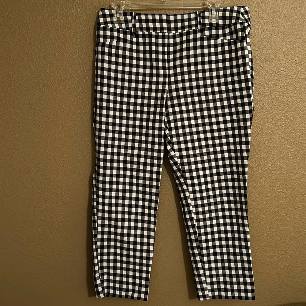 Black/white check pants crop size 10P